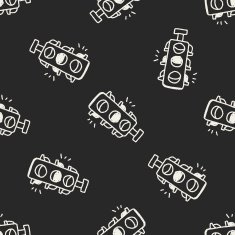 doodle traffic lights seamless pattern background N2
