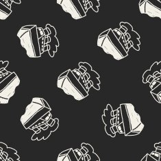 doodle Steamship seamless pattern background N2