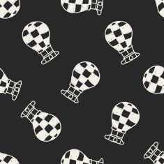 doodle hot air balloon seamless pattern background N5