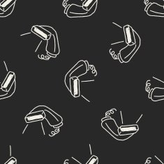 Doodle Scanner seamless pattern background N3