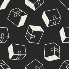 Doodle Box seamless pattern background N4