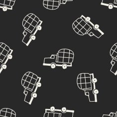 Doodle Truck seamless pattern background