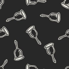 Doodle Bell seamless pattern background