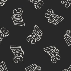 Doodle word seamless pattern background