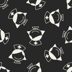 Doodle Nurse seamless pattern background N2