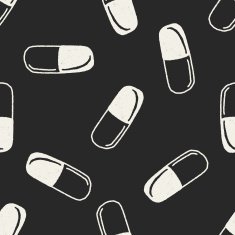 Doodle Medicine seamless pattern background
