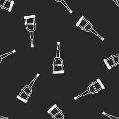 Doodle Crutch seamless pattern background N3