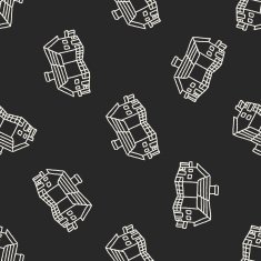 doodle house seamless pattern background N22