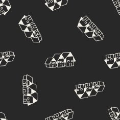 doodle house seamless pattern background N24