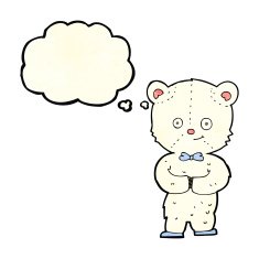 cartoon cute little bear with thought bubble N5