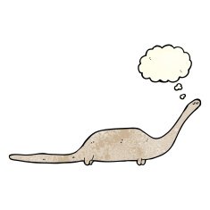 cartoon dinosaur with thought bubble N9