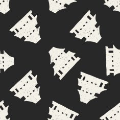 doodle house seamless pattern background N29