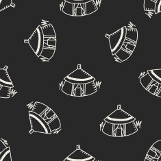doodle house seamless pattern background N32