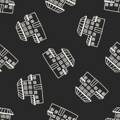 doodle house seamless pattern background N35