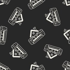 doodle house seamless pattern background N36