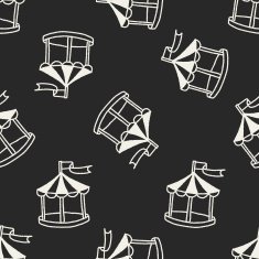 doodle tent seamless pattern background N5