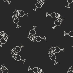 doodle wineglass seamless pattern background