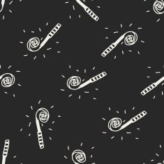 doodle Celebrate horn seamless pattern background N3