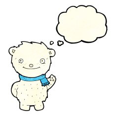 cartoon cute polar bear with thought bubble N19