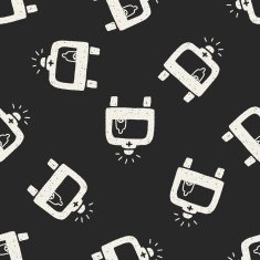 doodle ambulance seamless pattern background N6