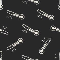 doodle thermometer seamless pattern background N3