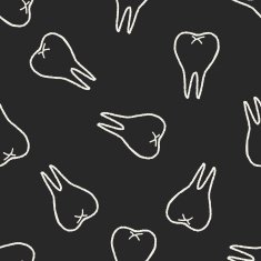 Doodle Tooth seamless pattern background N3