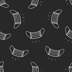 doodle masks seamless pattern background N3