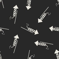 doodle rockets seamless pattern background N3