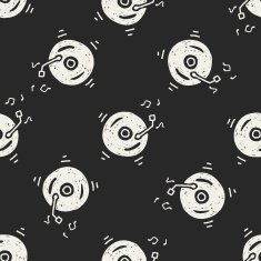 doodle music seamless pattern background N4