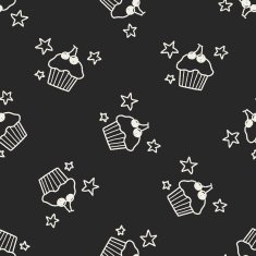 doodle cake seamless pattern background N34