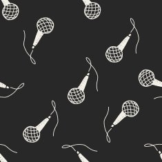 doodle microphone seamless pattern background N9