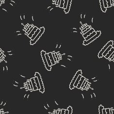 doodle cake seamless pattern background N35
