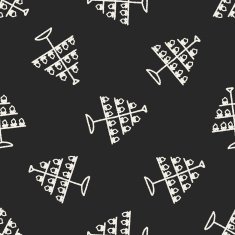 doodle dessert seamless pattern background
