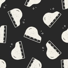 doodle Piano seamless pattern background