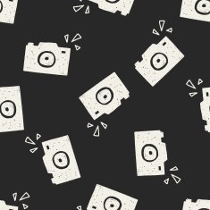 doodle camera seamless pattern background N13