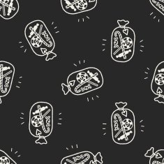 doodle candy seamless pattern background N3