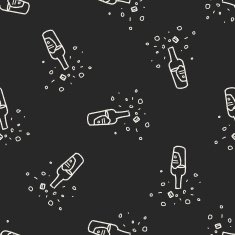 Doodle Wine seamless pattern background N6
