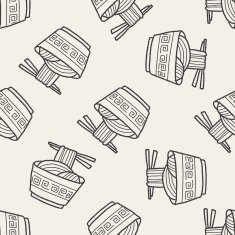 noodle doodle seamless pattern background N4