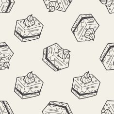 doodle cake seamless pattern background N37