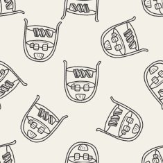 afternoon tea doodle seamless pattern background N3
