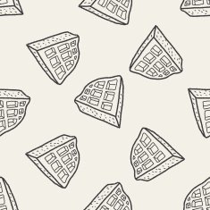 waffle doodle seamless pattern background N3