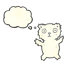 cartoon polar bear with thought bubble N18