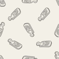 cutting board doodle seamless pattern background N3