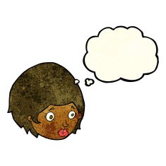 cartoon girl with concerned expression thought bubble N3
