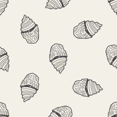 ice cream doodle drawing seamless pattern background N2