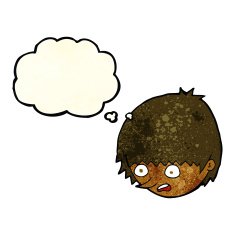 cartoon stressed face with thought bubble N2