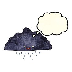 cartoon rain cloud with thought bubble N4