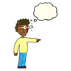 cartoon man with popping out eyes thought bubble N9