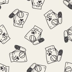 doodle pet drug seamless pattern background N2