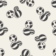 doodle toy ball seamless pattern background N3
